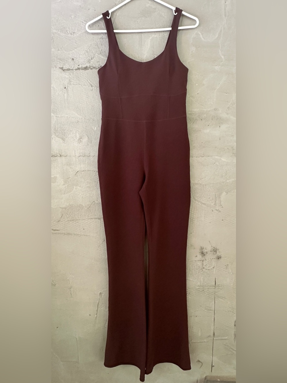 Wilo The Label Ribbed Brown Full Length Jumpsuit Size M